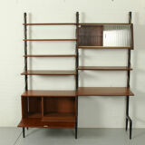 Teak modular wall system by Louis van Teeffelen for WéBé, 1950s