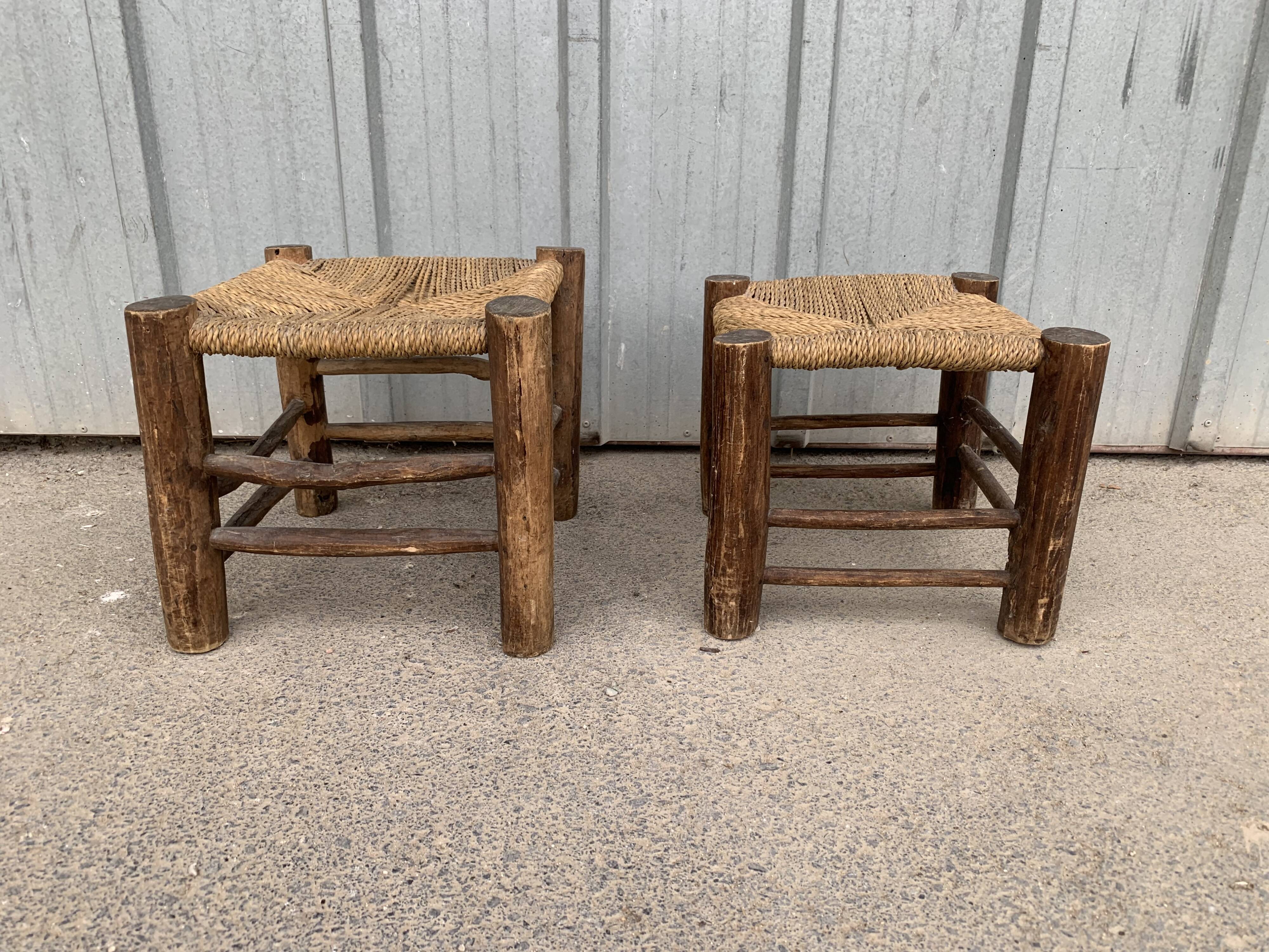 Set of 2 antique stools