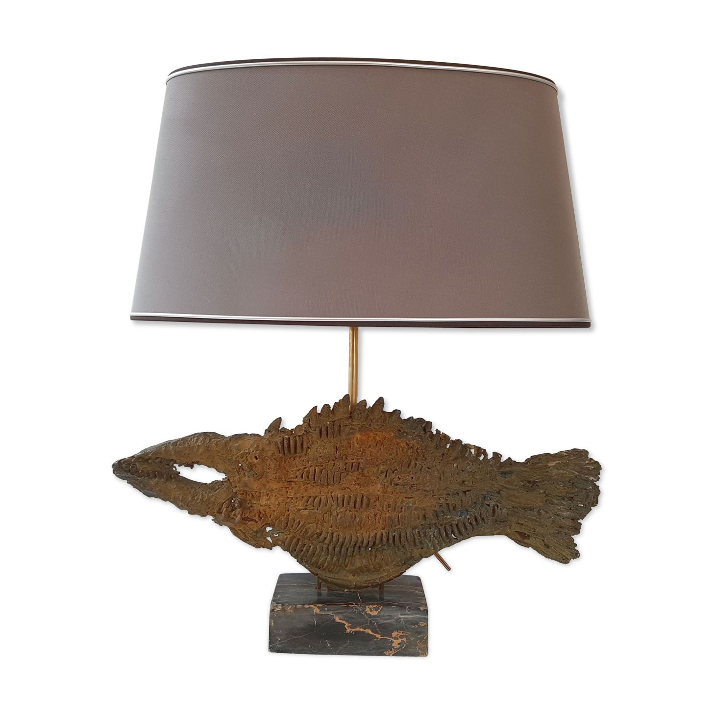 Table lamp in bronze & marble 1970