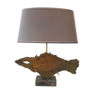 Lampe de table en bronze & marbre 1970