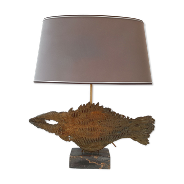 Table lamp in bronze & marble 1970