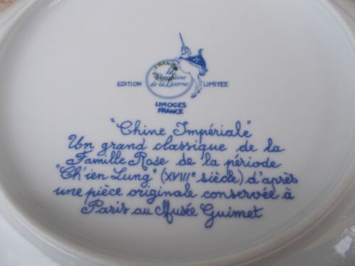 Dessert dish Limoges Porcelain of the Unicorn Imperial China
