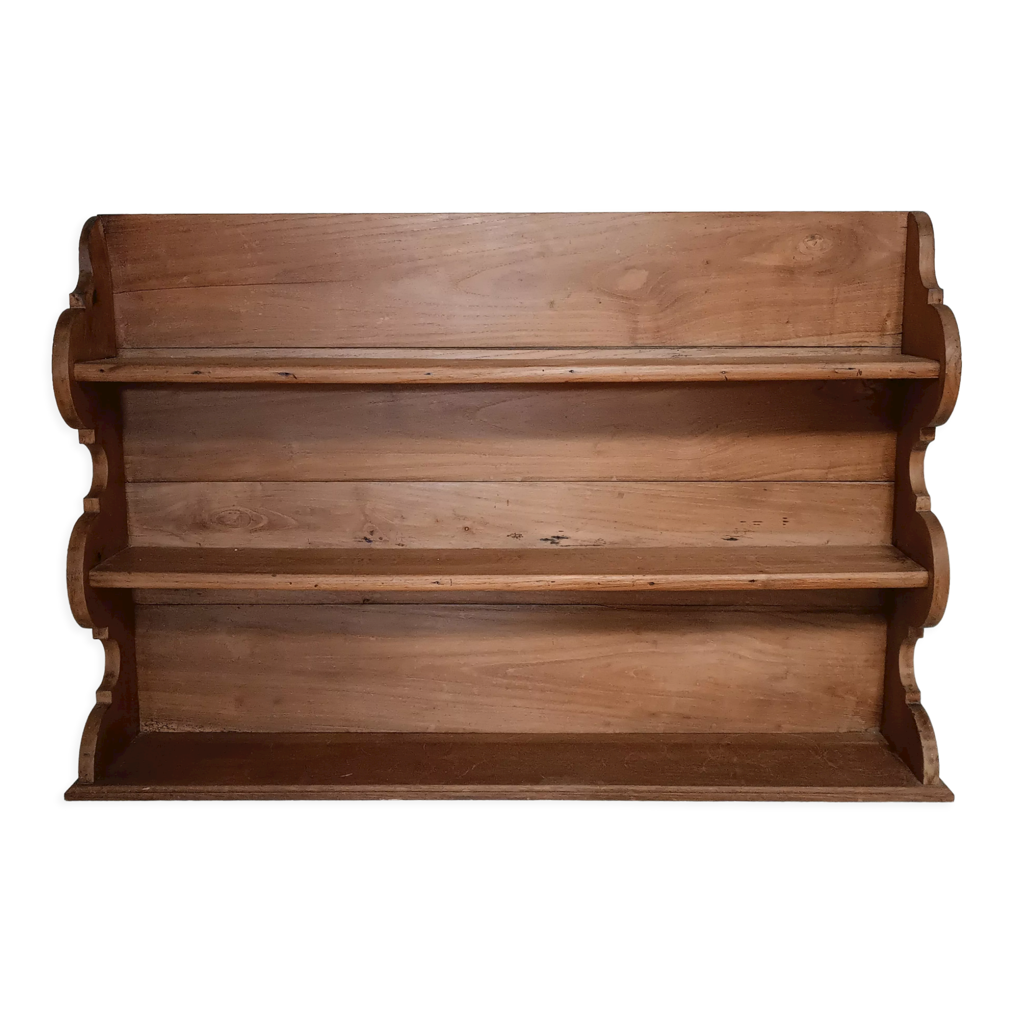 Old wall shelf in raw wood