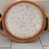 Nacre and rattan tray