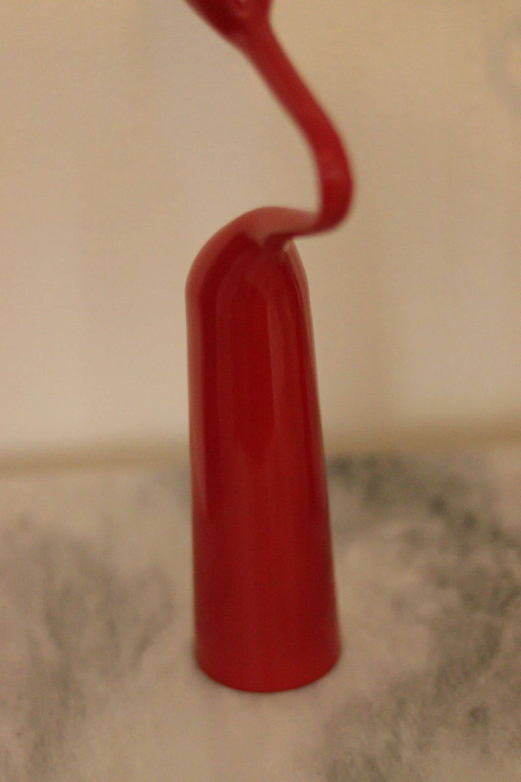 Pair of vintage red metal candleholders by Mikaela Dorfman for Menu Denmark
