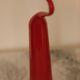 Pair of vintage red metal candleholders by Mikaela Dorfman for Menu Denmark