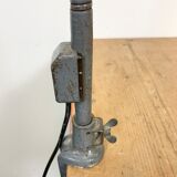 Industrial Grey Enamel Gooseneck Desk Lamp from Siemens, 1950s