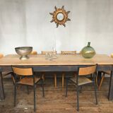 Farm table, early 20th fir bistro countryside