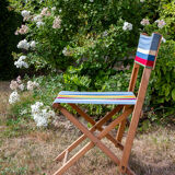 Canvas and wood chair, 50s