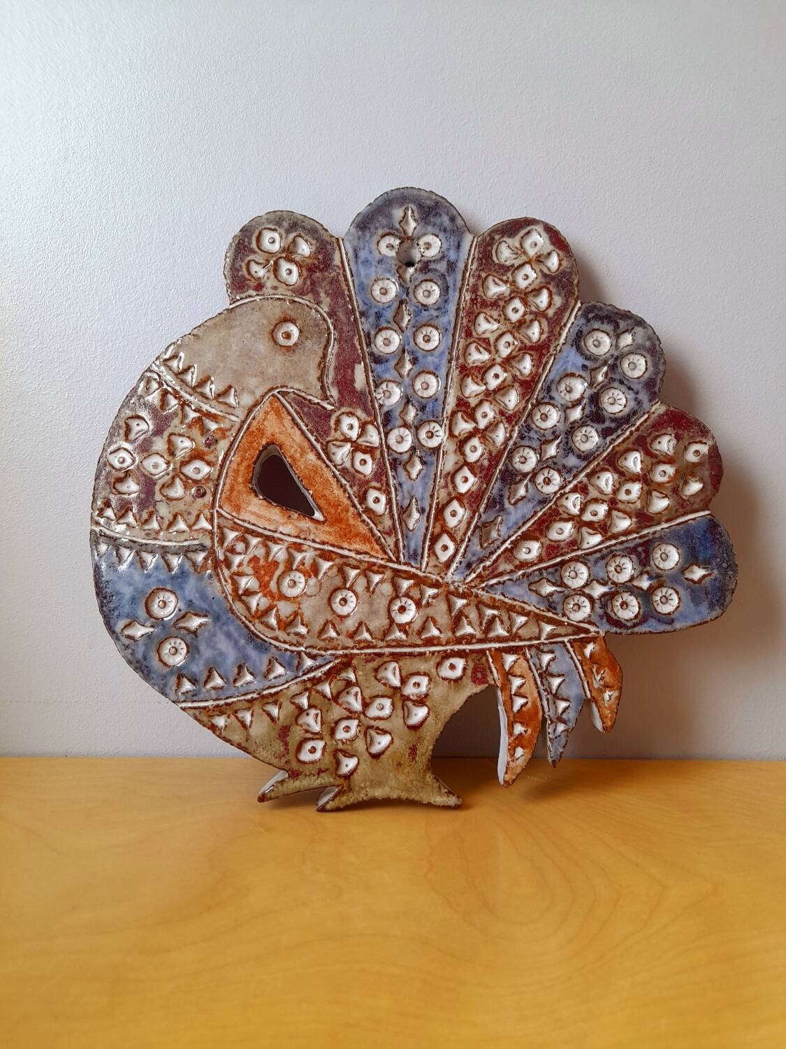 Ceramic peacock Dominique Pérot, 1960.