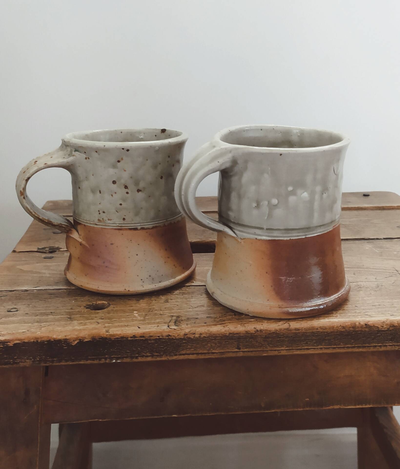 Duo of glazed stoneware cups • Bottani and Dechaud