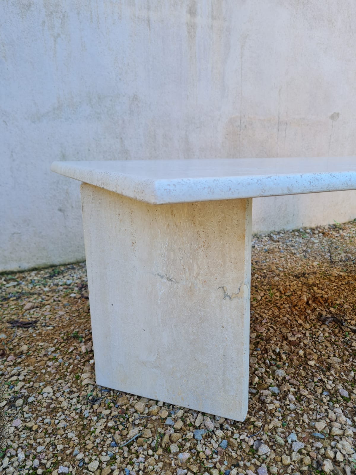 Travertine coffee table