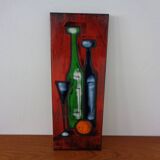 Mid-Century Glazed Studio Ceramic Wall Plaque, 1960s