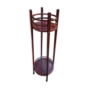 Porte-plante bois couleur acajou