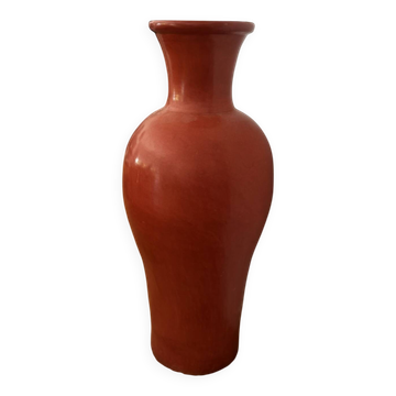 Large monumental vase in red terracotta
