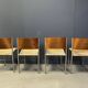 Vintage Italian wicker and chrome dining chairs, 1980s