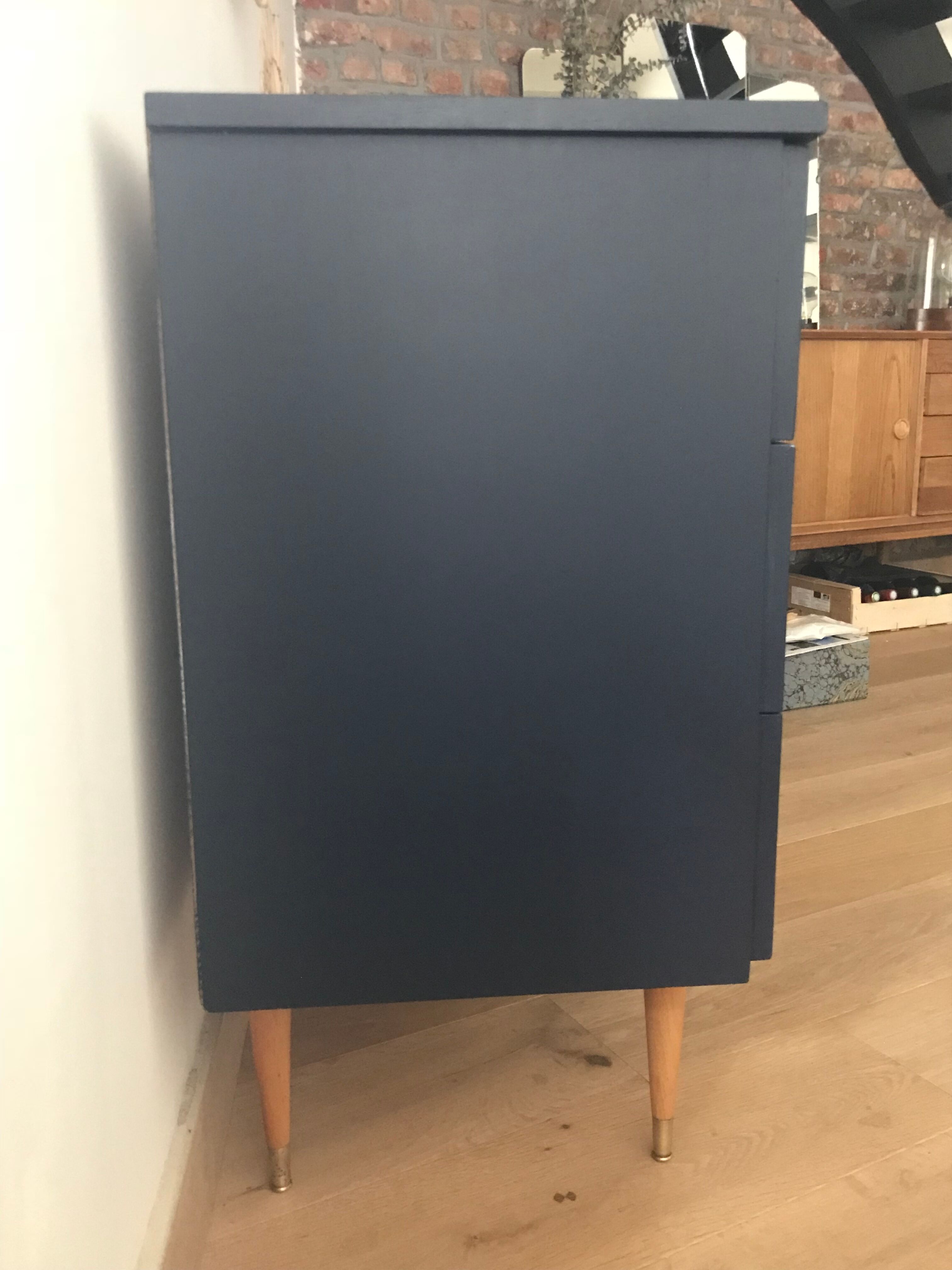 Dark blue vintage chest of drawers