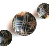 Three round horn cups, 70s