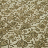 Hand-Knotted Anatolian Antique 1970s 280 cm x 376 cm Beige Wool Carpet