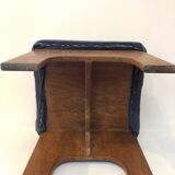 Brutalist velvet stool, 1970