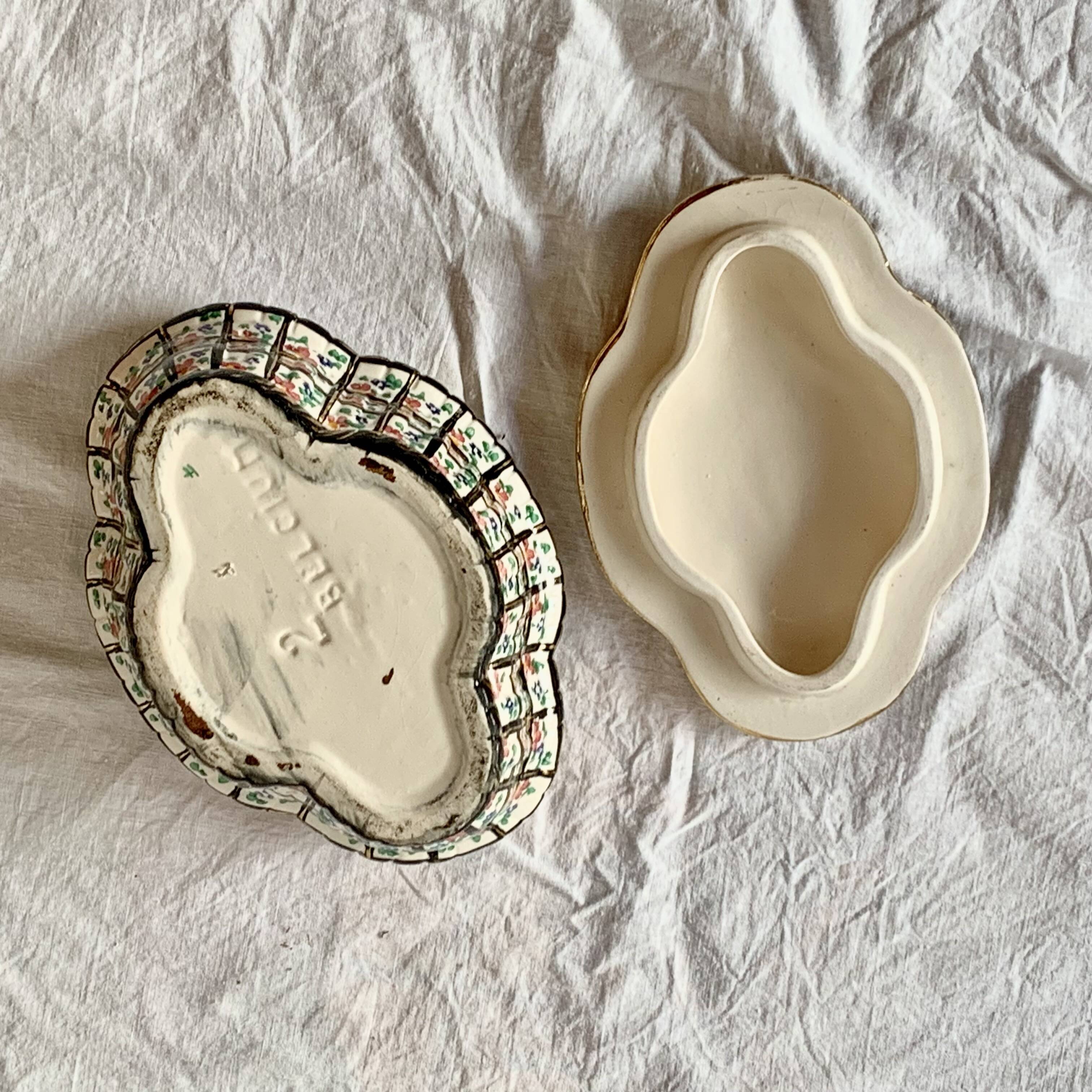 Vintage Hubert Bequet porcelain candy box - Louis XV series - 1950