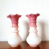 Pair of fairground opaline vases circa 1920
