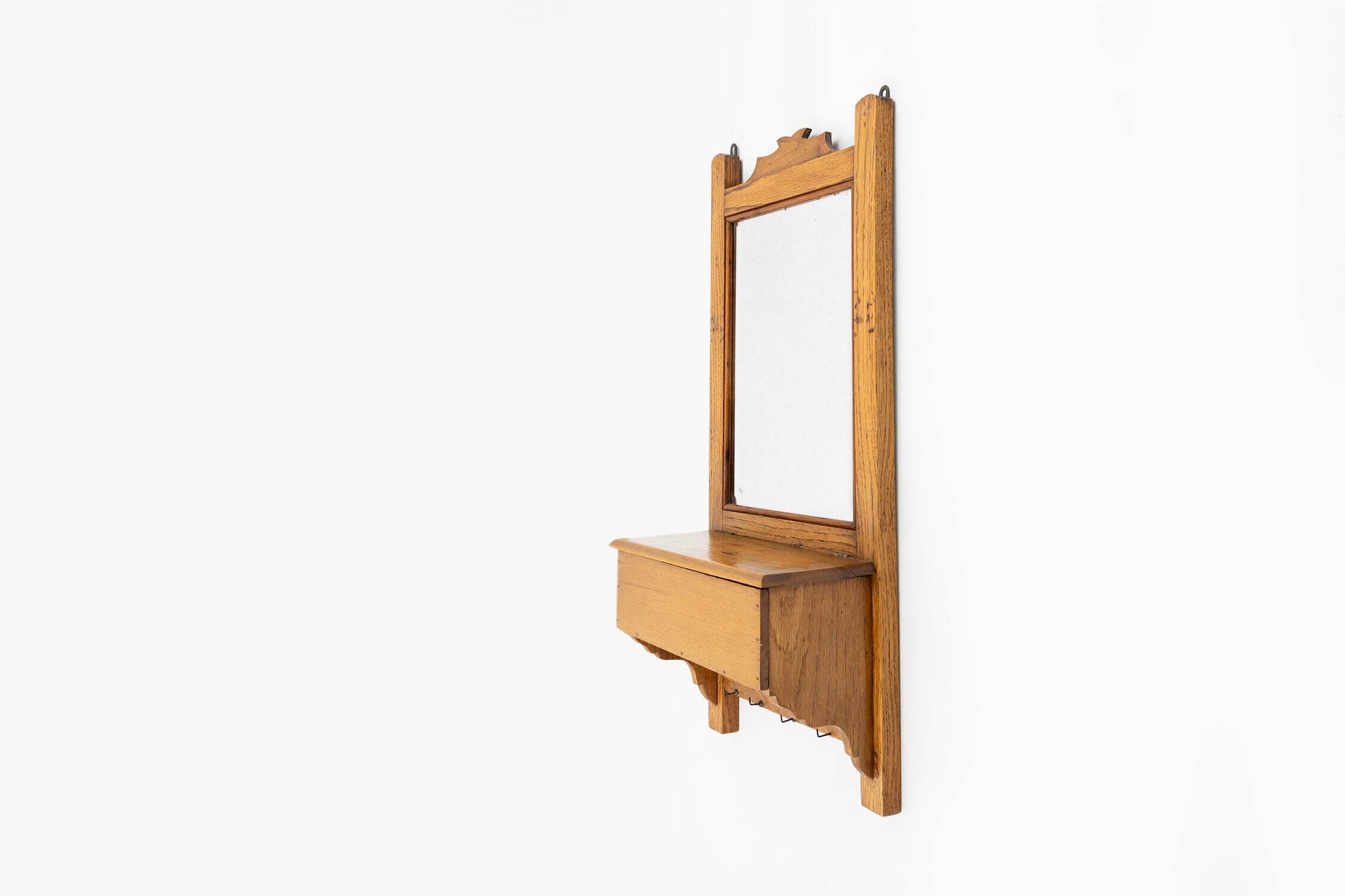 Item Name French Wooden Shaving Cabinet with Mirror, 1890s