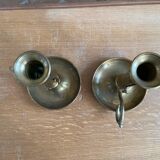pair of copper candlesticks H20cm in perfect condition