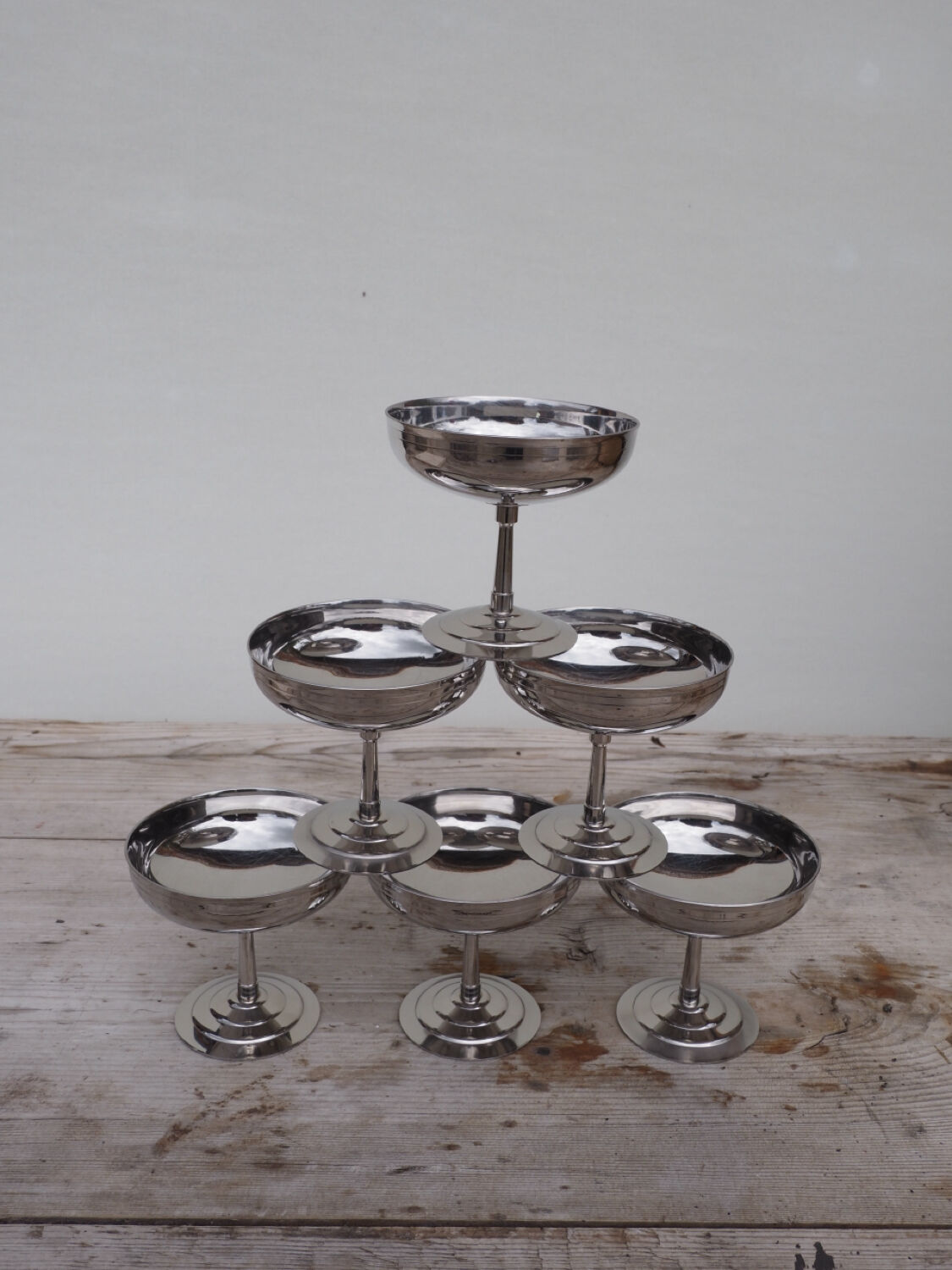 6 Coupes à glace en inox Letang Remy