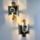 Pair of chromed space age wall lights, Italy, 1970s