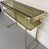 Antique gilt brass console table by Italian designer Milo Baughman for More
