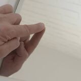 Miroir mural en plastique blanc style Space Age vintage Mid-Century Modern (MCM), Yougoslavie, années 1970