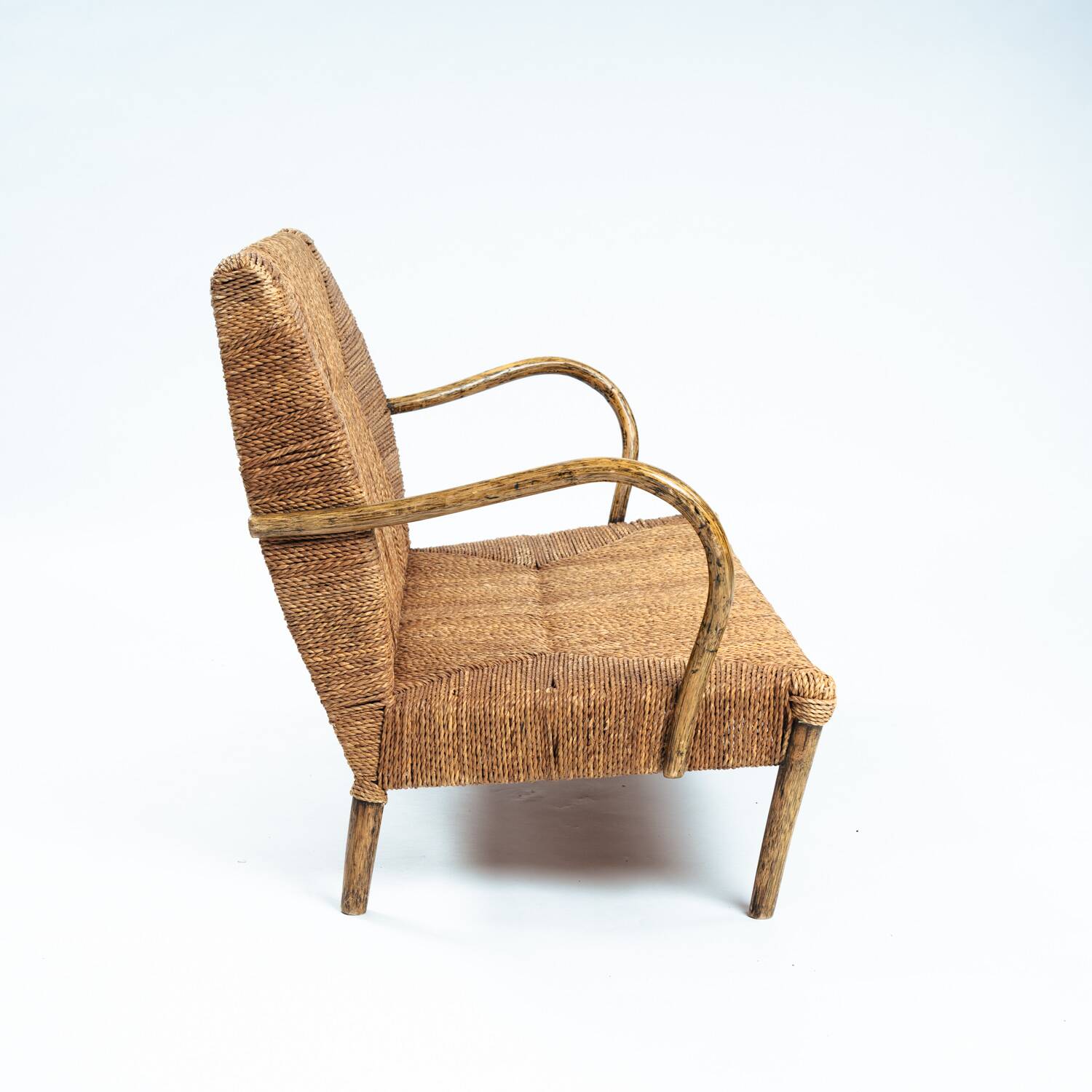 Japanese bamboo rope handmade highback sofa