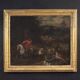 Peinture italienne antique d'une scène de chasse au cerf du XVIIIe siècle