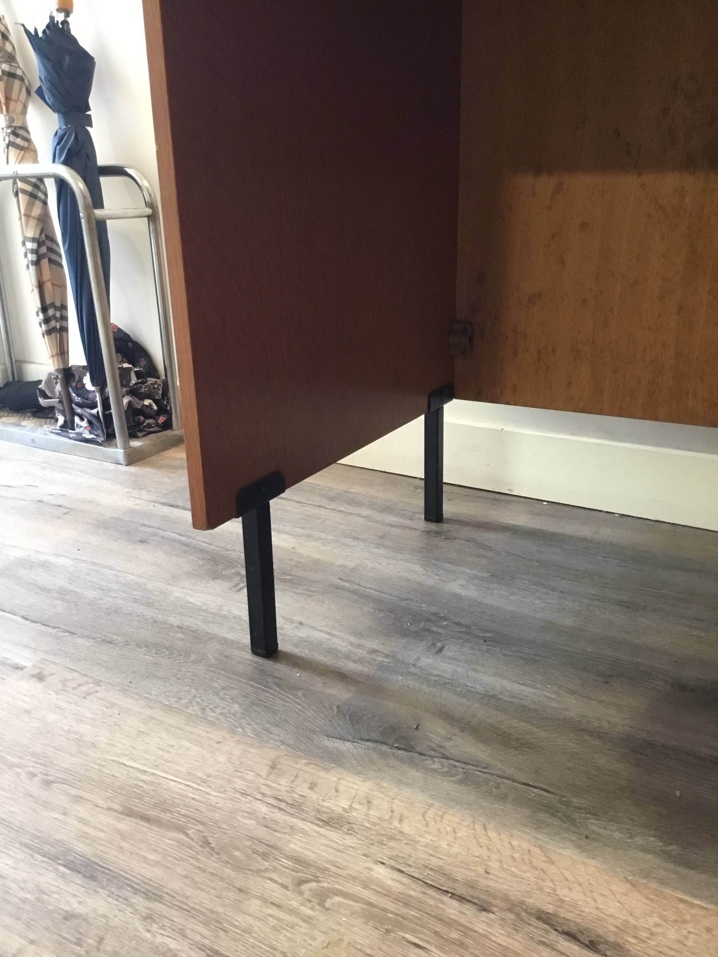 wood and metal desk from the 1960s in modernist style