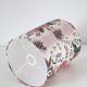 Recycled vintage lamp — handmade plum ceramic and antique floral lampshade