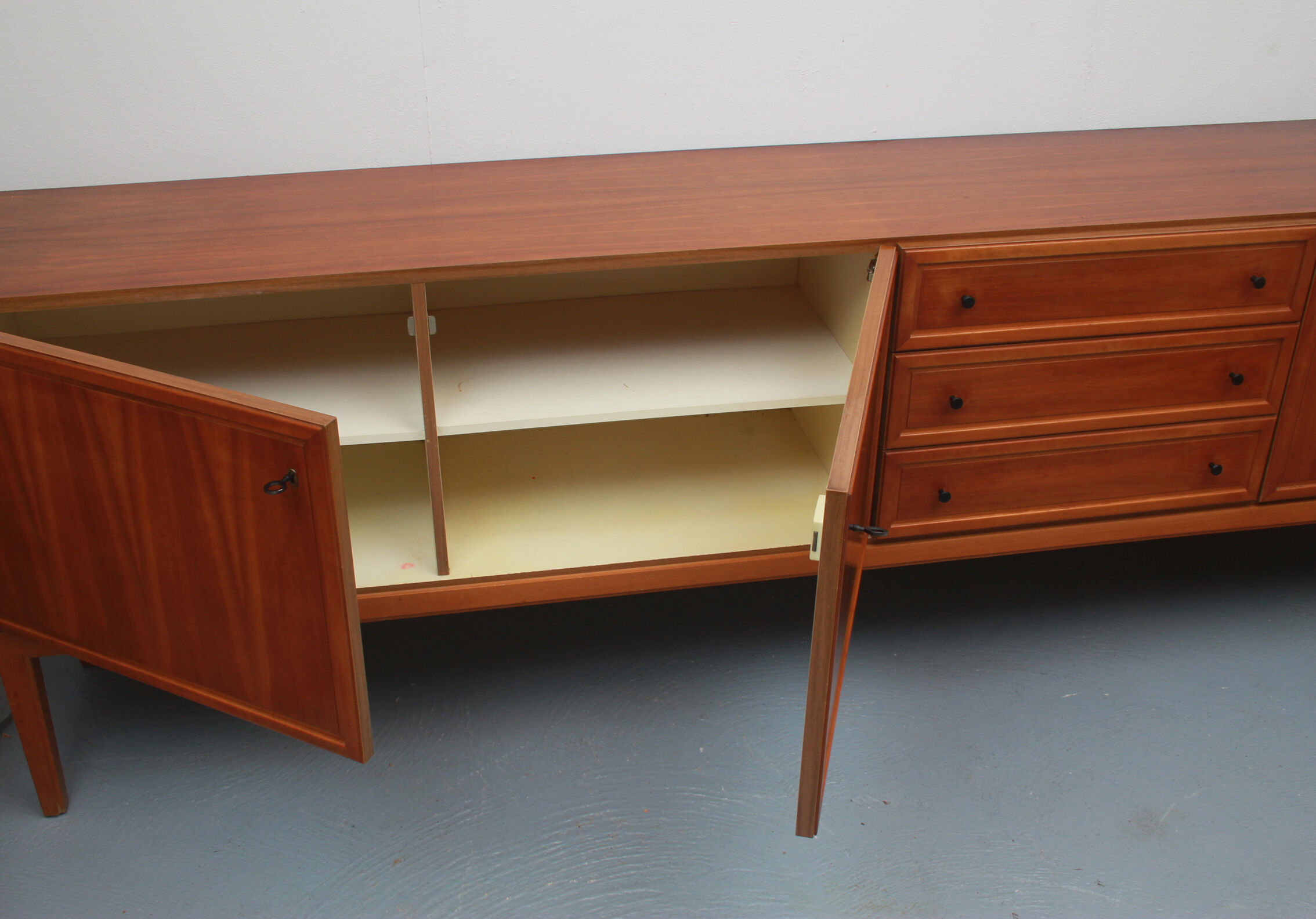 1960s sideboard in walnut, 240cm