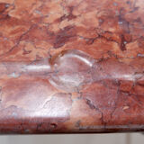 Large 19th-century French butcher's table in wrought iron and red marble
