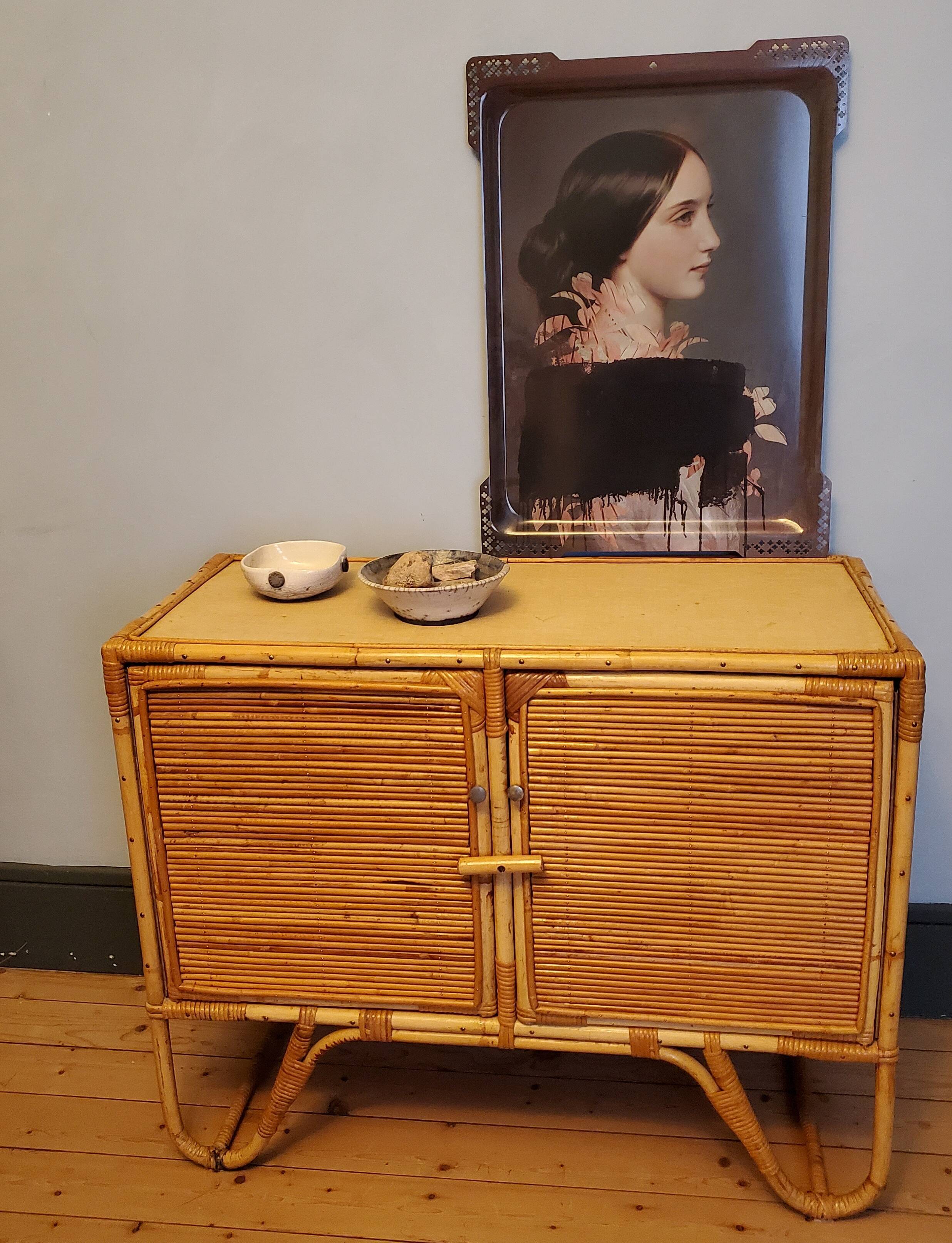 60's rattan buffet