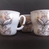 Lomonosov 29-piece porcelain coffee set, cast patterns enhanced with 24k gold