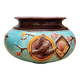 Antique Français Jardinière Barbotine Art Nouveau Style Japonais Oiseau et Éventail