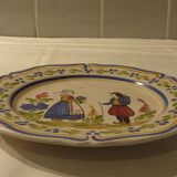 Authentic hand-painted Quimper earthenware plate