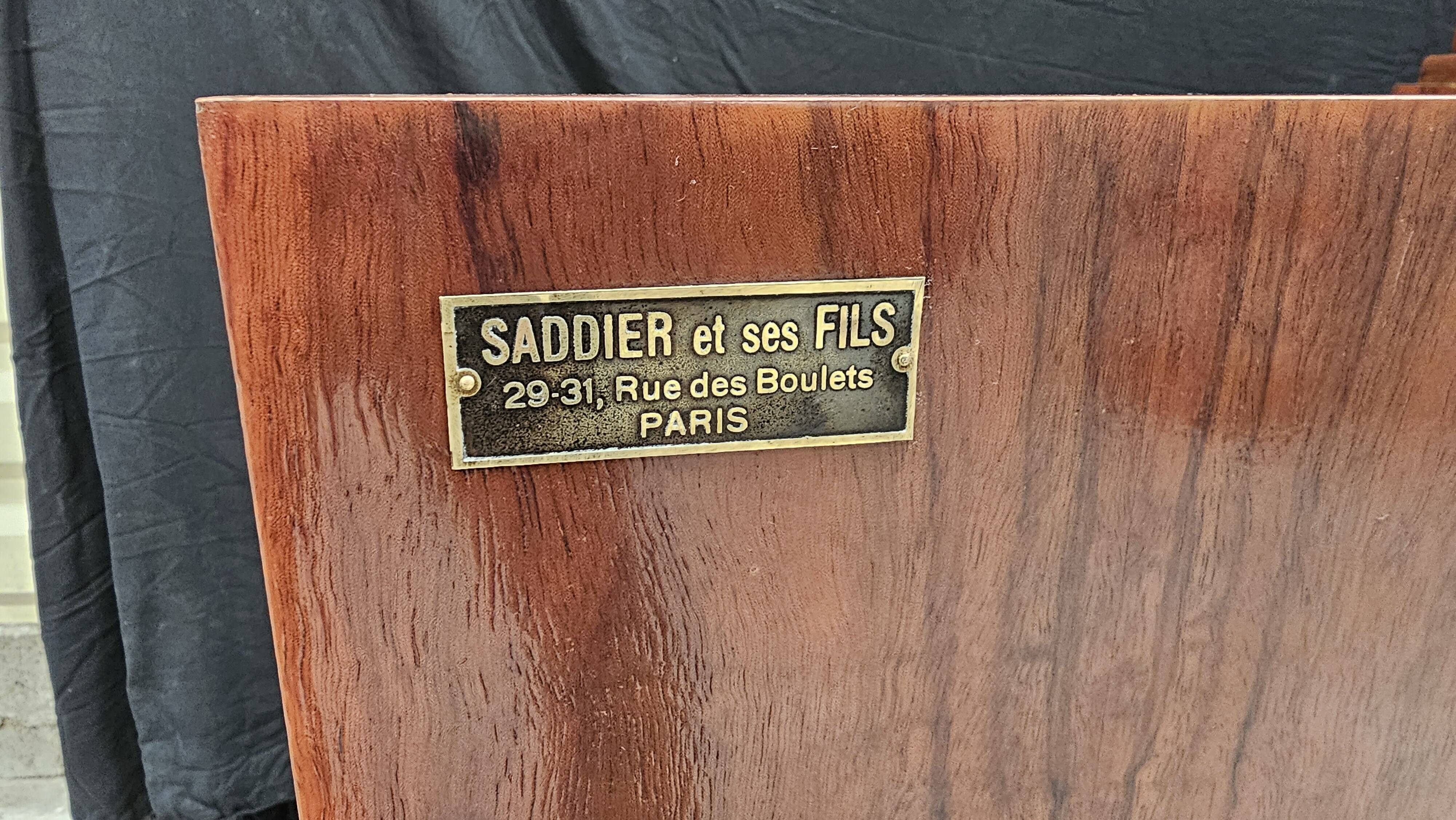 Art Deco buffet by Saddier & Fils in solid rosewood and veneer.