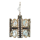 Palwa mid-century suspended chandelier in crystal, glass and brass.