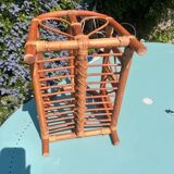 Vintage rattan magazine rack – Natural and retro elegance