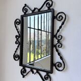 Brutalist wrought iron mirror 1940