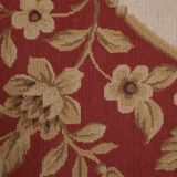 NEW Traditional Floral Needlepoint Rug Handmade Red Cream Wool Area Rug- 91x152cm