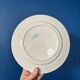 Set of 6 vintage Bondavillier dinner plates | Opaque blue porcelain