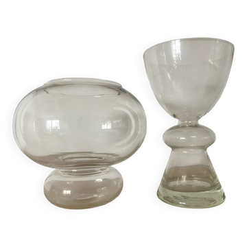 Duo de vases vintage en verre