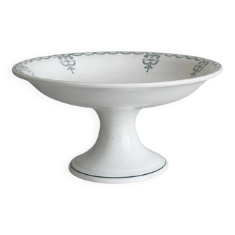 Earthenware fruit bowl on foot